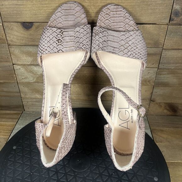 AGL Womens Sz EUR 39.5 US 9.5 Attilio Giusti Leombruni Snake Leather Sandal - Picture 5 of 10